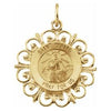 14K Yellow 18 mm Round St. Gerard Medal - Siddiqui Jewelers