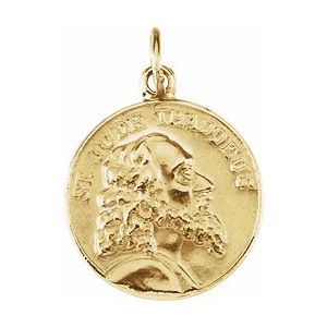 14K Yellow 15 mm St. Jude Thaddeus Medal - Siddiqui Jewelers