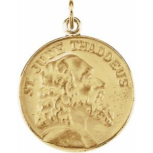 14K Yellow 18 mm St. Jude Thaddeus Medal - Siddiqui Jewelers