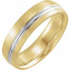 14K Yellow & White 6 mm Grooved Band with Brush Finish Size 10 - Siddiqui Jewelers