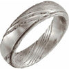 Damascus Steel 6 mm Patterned Flat Edge Band Size 8 - Siddiqui Jewelers