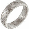 Damascus Steel 6 mm Flat  Patterned Band Size 9.5 - Siddiqui Jewelers