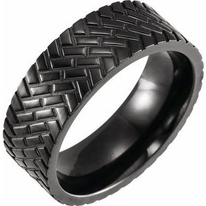 Black Titanium 8mm Band Size 12 - Siddiqui Jewelers