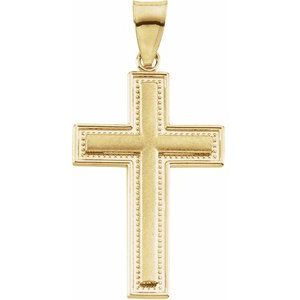 14K Yellow 29x19 mm Cross Pendant - Siddiqui Jewelers