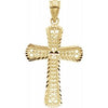 14K Yellow 26.5x18 mm Cross Pendant - Siddiqui Jewelers