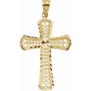 14K Yellow 33x22.5 mm Cross Pendant - Siddiqui Jewelers