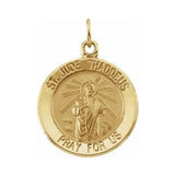 14K Yellow 15 mm Round St. Jude Thaddeus Medal - Siddiqui Jewelers