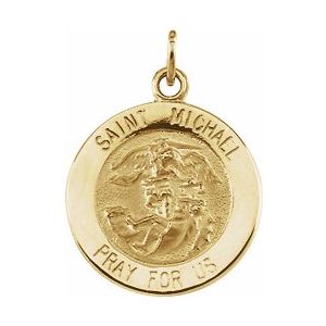 14K Yellow 15 mm St. Michael Medal-Siddiqui Jewelers