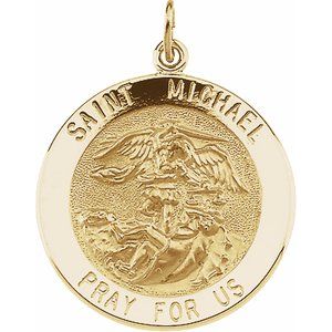 14K Yellow 22 mm St. Michael Medal-Siddiqui Jewelers