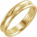14K Yellow 5 mm Beveled-Edge Concave Band Size 10 - Siddiqui Jewelers