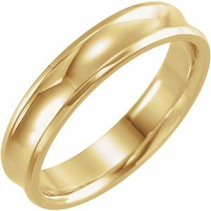 14K Yellow 5 mm Beveled-Edge Concave Band Size 10 - Siddiqui Jewelers
