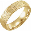 10K Yellow 6 mm Tree Bark Pattern Band  Size 8.5 - Siddiqui Jewelers
