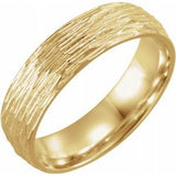 10K Yellow 6 mm Tree Bark Pattern Band  Size 8.5 - Siddiqui Jewelers
