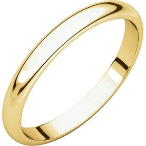 14K Yellow 2.5 mm Half Round Band Size 9.5 - Siddiqui Jewelers