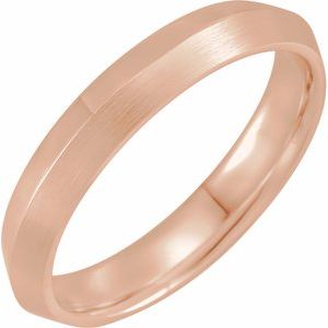 10K Rose 4 mm Knife-Edge Comfort-Fit Band with Satin Finish Size 4.5 - Siddiqui Jewelers