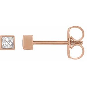 14K Rose 1/2 CTW Natural Diamond Bezel-Set Earrings Siddiqui Jewelers