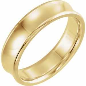 14K Yellow 6 mm Beveled-Edge Concave Band Size 11 - Siddiqui Jewelers