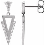 Sterling Silver Geometric Dangle Earrings - Siddiqui Jewelers