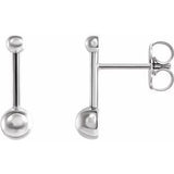 Sterling Silver Bar & Ball Earrings - Siddiqui Jewelers