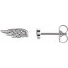 Sterling Silver .03 CTW Diamond Angel Wing Earrings  -Siddiqui Jewelers