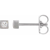 Sterling Silver 3/8 CTW Natural Diamond Bezel-Set Earrings Siddiqui Jewelers