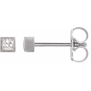 Sterling Silver 1/3 CTW Natural Diamond Bezel-Set Earrings Siddiqui Jewelers