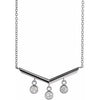 14K White 1/3 CTW Diamond V Bar 18" Necklace - Siddiqui Jewelers