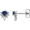 14K White Blue Sapphire & 1/6 CTW Diamond Earrings - Siddiqui Jewelers