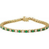 14K Yellow Natural Emerald & 2 CTW Natural Diamond Line 7" Bracelet Siddiqui Jewelers