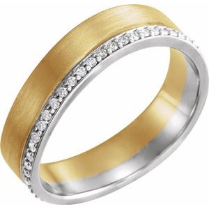 14K Yellow/White 6 mm 3/8 CTW Diamond Band Size 11 - Siddiqui Jewelers