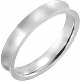 14K White 4 mm Concave Edge Band with Satin Finish Size 11 - Siddiqui Jewelers