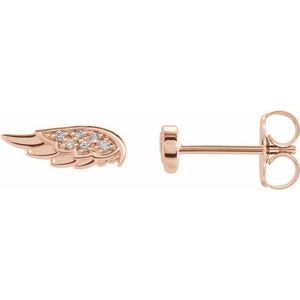 14K Rose .03 CTW Natural Diamond Angel Wing Earrings   Siddiqui Jewelers