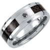 Tungsten & Carbon Fiber .05 CT Black Diamond 8 mm Band Size 11 - Siddiqui Jewelers