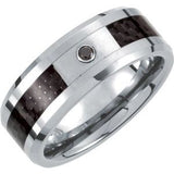 Tungsten & Carbon Fiber .05 CT Black Diamond 8 mm Band Size 9.5 - Siddiqui Jewelers