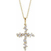 14K Yellow 3/8 CTW Diamond Scattered Cross 16-18" Necklace - Siddiqui Jewelers