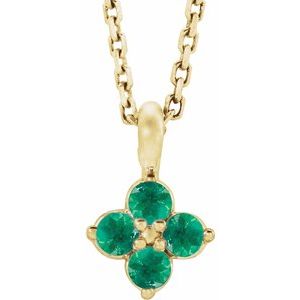 14K Yellow Youth Emerald 16-18" Necklace - Siddiqui Jewelers