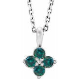 Sterling Silver Youth Imitation Alexandrite 16-18" Necklace - Siddiqui Jewelers