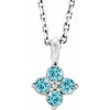 Sterling Silver Youth Imitation Blue Zircon 16-18" Necklace - Siddiqui Jewelers