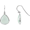 Rhodium-Plated Sterling Silver Aqua Blue Chalcedony Earrings - Siddiqui Jewelers