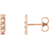 14K Rose Pyramid Bar Earrings - Siddiqui Jewelers