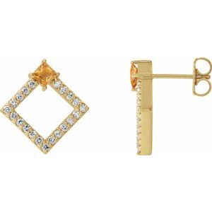 14K Yellow Citrine & 1/3 CTW Diamond Earrings - Siddiqui Jewelers