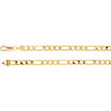 14K Yellow 5 mm Solid Figaro 7" Chain - Siddiqui Jewelers