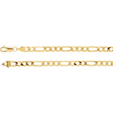 14K Yellow 5 mm Solid Figaro 8" Chain - Siddiqui Jewelers