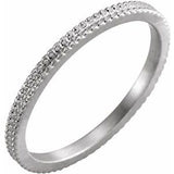 14K White 1.5mm Beaded Band Size 7.5 - Siddiqui Jewelers