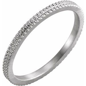 14K White 1.5mm Beaded Band Size 7 - Siddiqui Jewelers