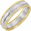 14K Yellow/White/Yellow 6 mm Grooved Band Size 12 - Siddiqui Jewelers