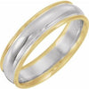 14K Yellow/White/Yellow 6 mm Grooved Band Size 12.5 - Siddiqui Jewelers