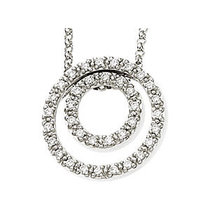 14K White 1/4 CTW Diamond Concentric Circle 18" Necklace - Siddiqui Jewelers