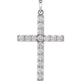 14K White  1/4 CTW Diamond Cross Pendant-Siddiqui Jewelers