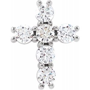 14K White 1/3 CTW Diamond Cross Pendant-Siddiqui Jewelers